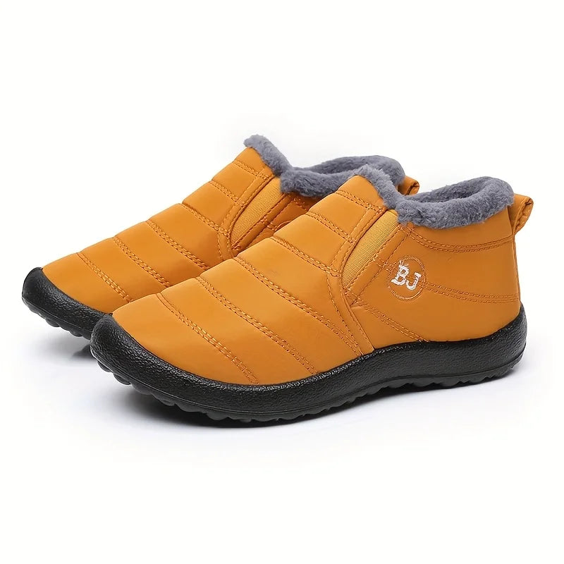 Warm Snow Boots for Women Men Slip Resistant Thick Sole Arctic Insulation Round Toe Outdoor Shoes PU Sole