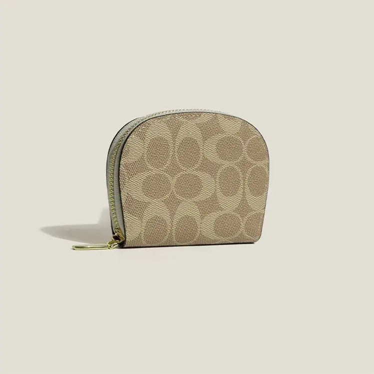Ele Retro Ladies Wallet Multi-Card ort Clutch Bag Document Purse Faionable Zipper Closure PVC Youth Geometric Pattern