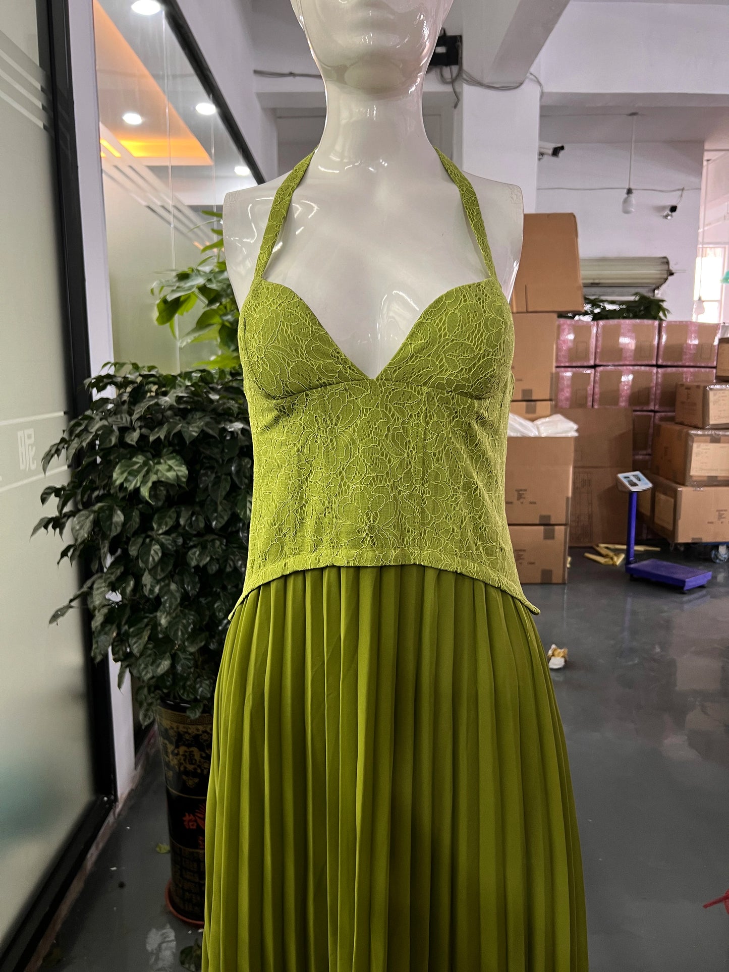 Green Corset Halter Long Dress Women Backless Off Shoulder Pleated Patchwork Slim Maxi Dress 2026 Summer Lady Party Evening Gown