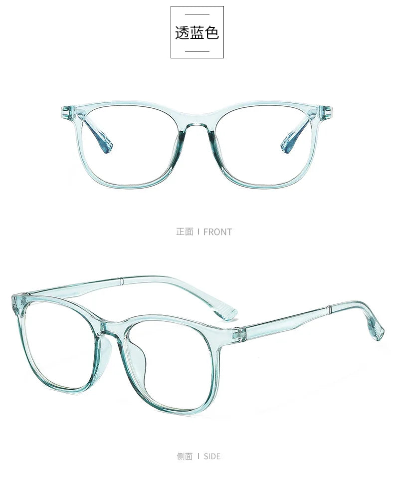 Transparent Computer Glasses pc Frame Women Men Anti Blue Light square Eyewear Blocking Glasses Optical Spectacle Eyeglass round