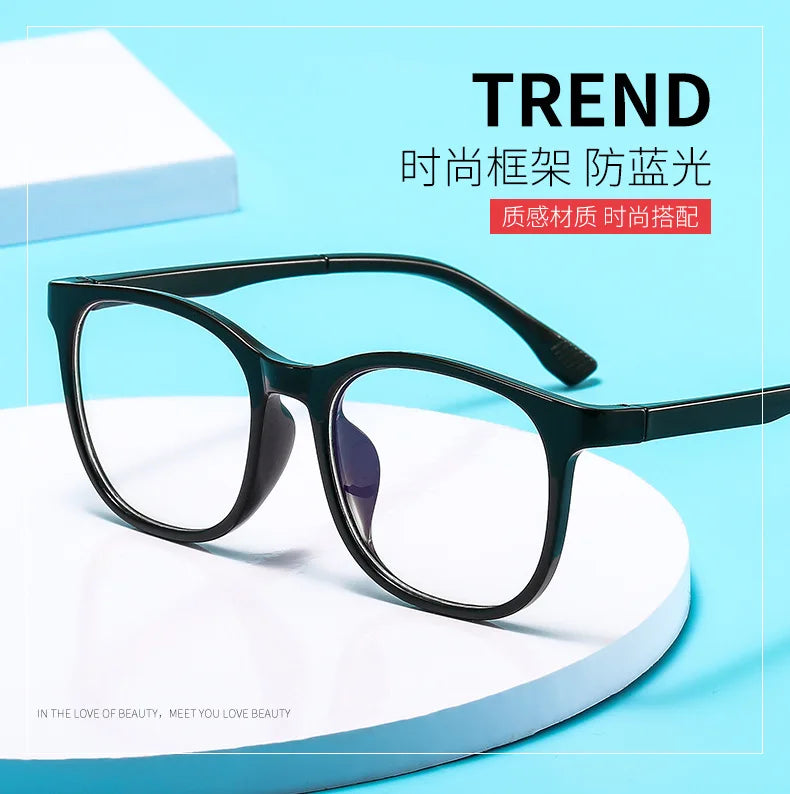 Transparent Computer Glasses pc Frame Women Men Anti Blue Light square Eyewear Blocking Glasses Optical Spectacle Eyeglass round
