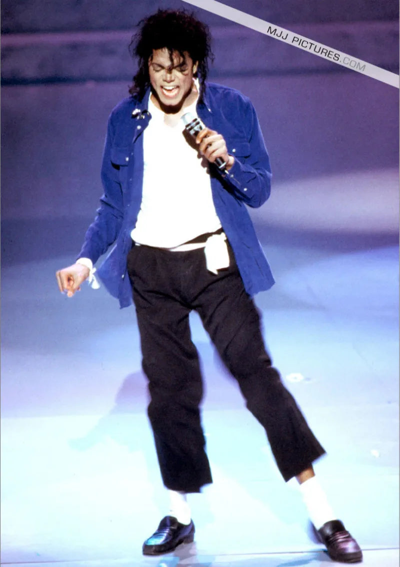 Michael Jackson the Way You Make Me Feel Blue Shirt Proformance Collection Show