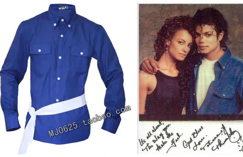 Michael Jackson the Way You Make Me Feel Blue Shirt Proformance Collection Show