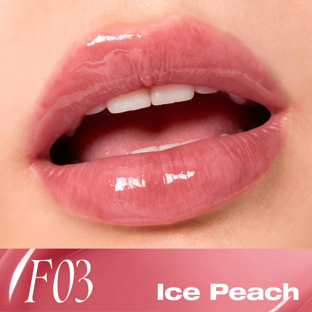 O.TWO.O Lipstick Glossy Lip Tint Mirror Ice-film 24h Moisturize Nourish Smooth Long-Lasting Wear Gloss Lip Glaze Lipstick Makeup