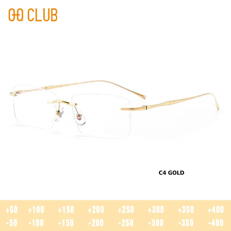 O-Q CLUB Rimless Presbyopic Glasses Woman Optical Titanium Women's Eyeglasses for Reading Glass for Man Eye-glasses -1 Eyewear