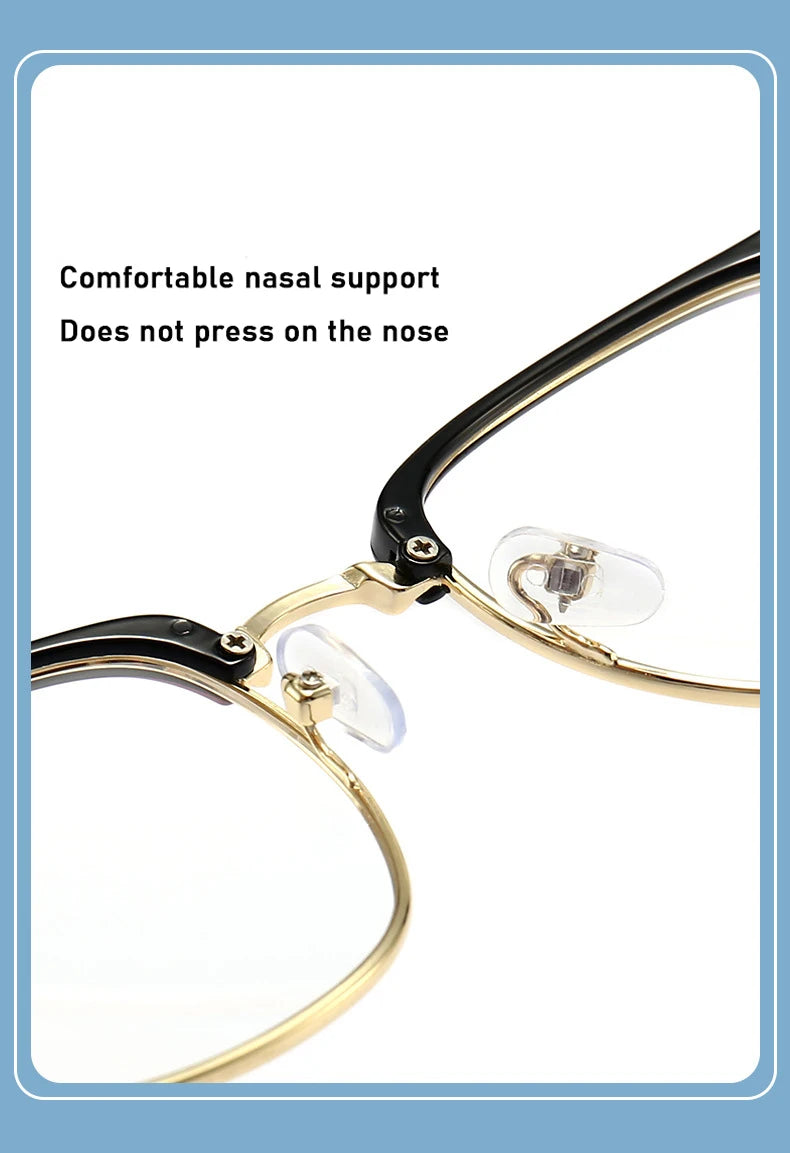 XJiea Anti-blue Light Glasses For Men Fashion Semi Rimless Metal Women Photochromic Eyewear Trendy Office Outdoor Accessory