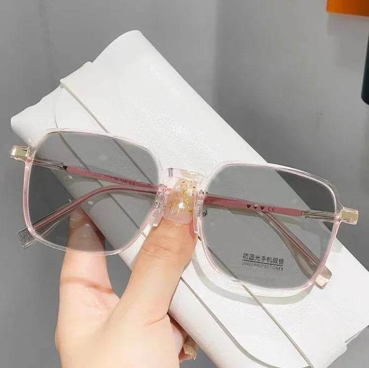 Photochromic Anti Blue Light Blocking Reading Glasses Stylish Large Frames for Man and Woman Presbyopia Eyewea Plano Eyeglasses