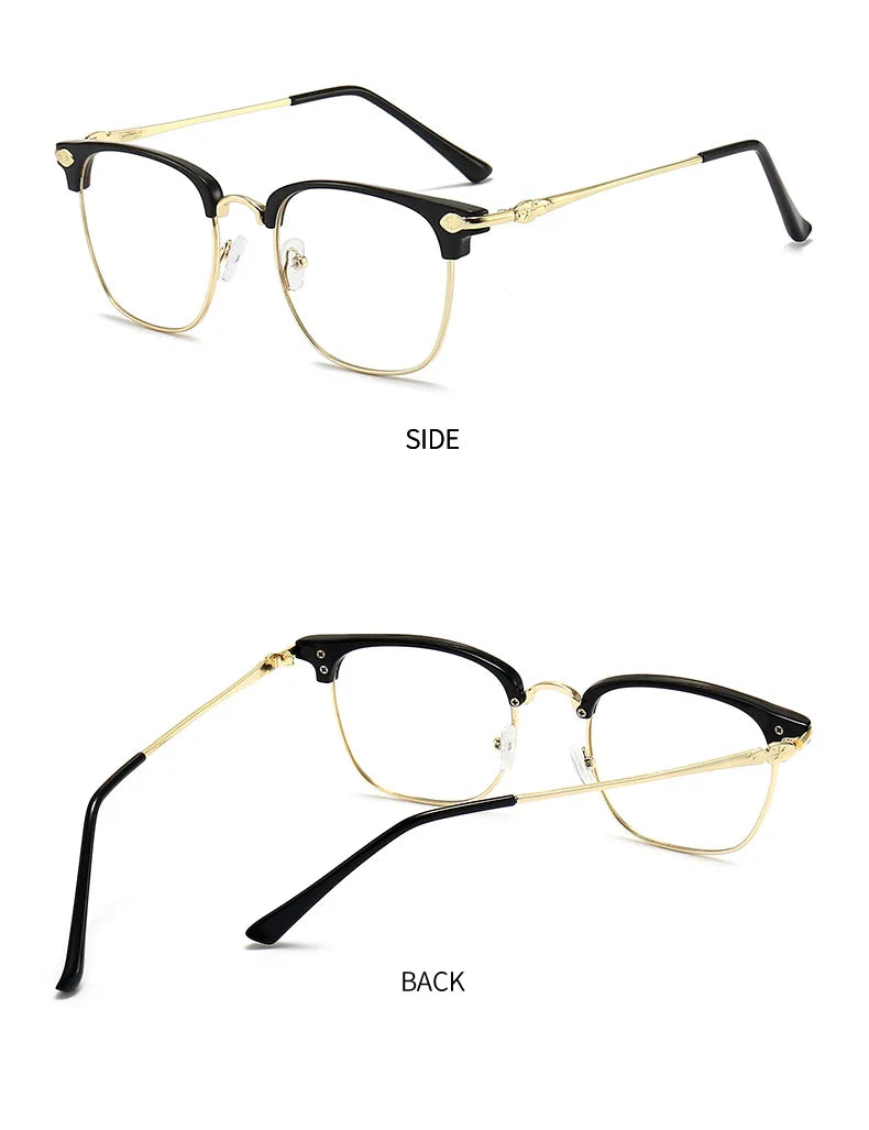 XJiea Anti-blue Light Glasses For Men Fashion Semi Rimless Metal Women Photochromic Eyewear Trendy Office Outdoor Accessory