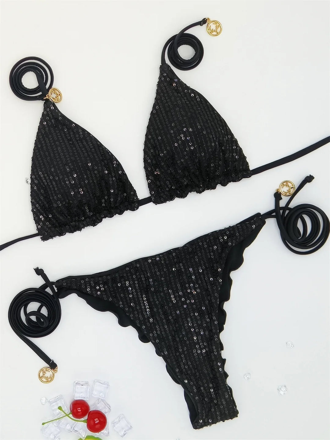 Sparkle Waves Brazilian Bikini Women Inspired Swimwear Designer Female Swimsuit Two-pieces Bikini set Bather Bathing Suit Vacay