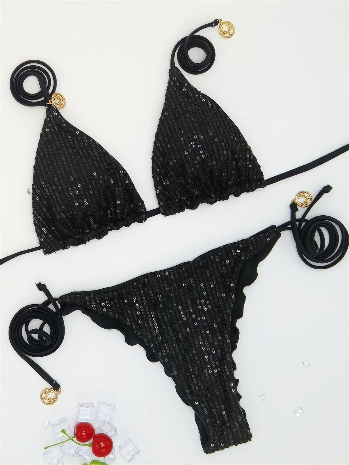 Sparkle Waves Brazilian Bikini Women Inspired Swimwear Designer Female Swimsuit Two-pieces Bikini set Bather Bathing Suit Vacay