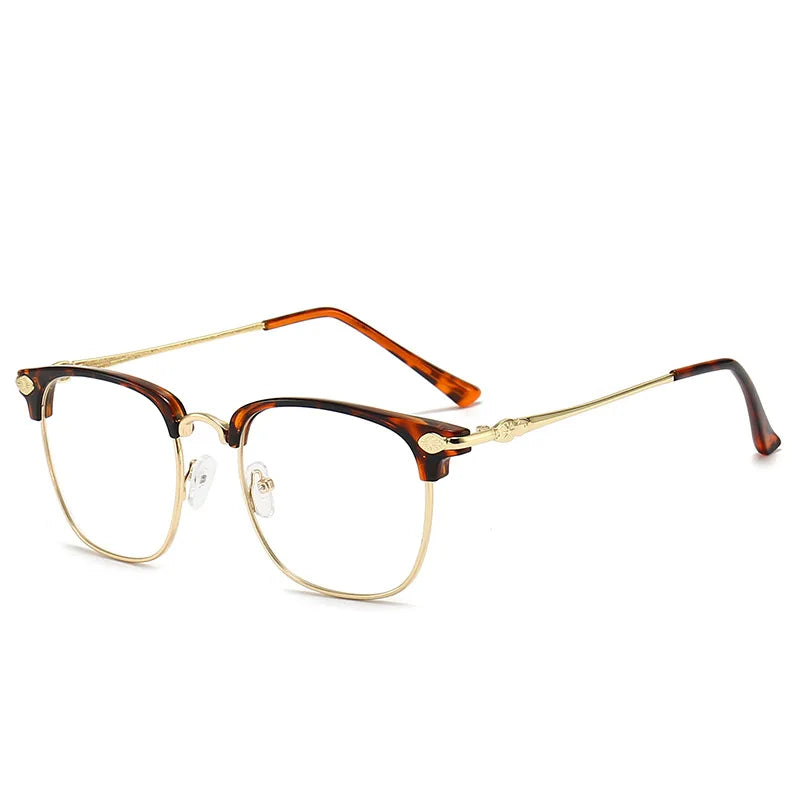 XJiea Anti-blue Light Glasses For Men Fashion Semi Rimless Metal Women Photochromic Eyewear Trendy Office Outdoor Accessory