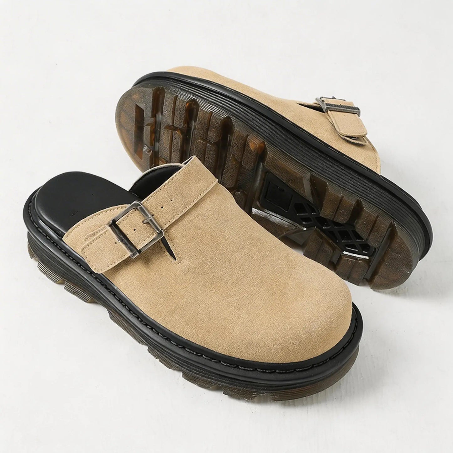Women's Platform Mules Cork Insole Unisex Clogs Slippers Water Corrugated Sole Non-slip Men's Sandals With Arch Support