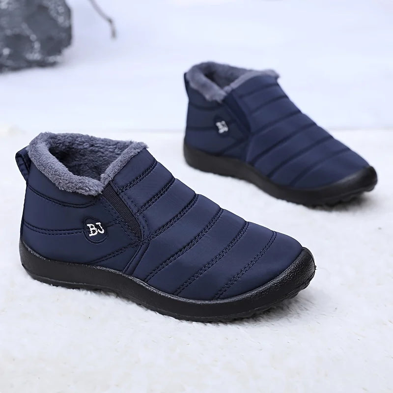 Warm Snow Boots for Women Men Slip Resistant Thick Sole Arctic Insulation Round Toe Outdoor Shoes PU Sole
