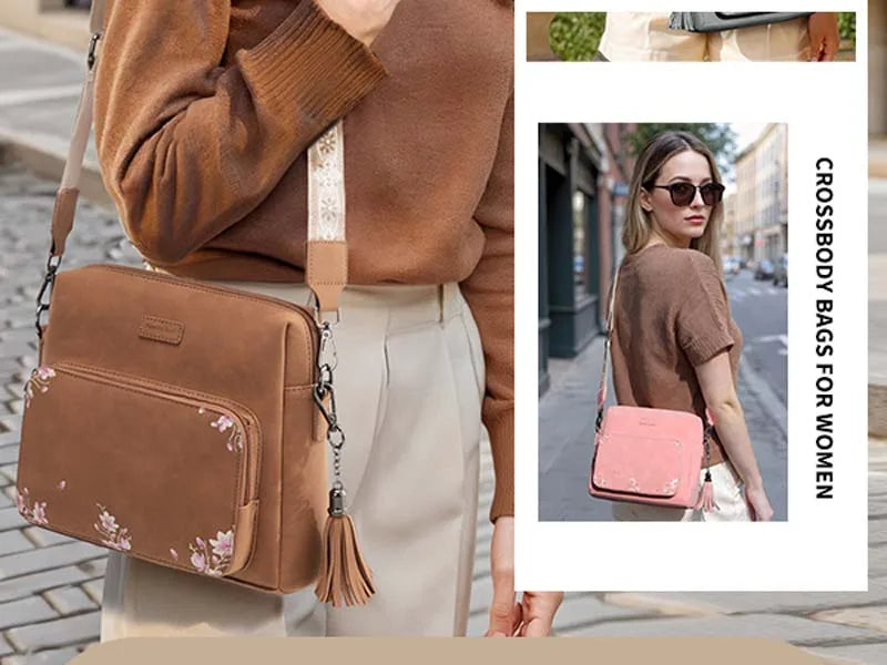Pomelo Best Crossbody Purses for Women, Soft Leather Medium Cross Body Bags Woman, Shoulder Bag with Adjustable Strap Travel