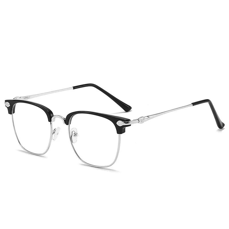 XJiea Anti-blue Light Glasses For Men Fashion Semi Rimless Metal Women Photochromic Eyewear Trendy Office Outdoor Accessory
