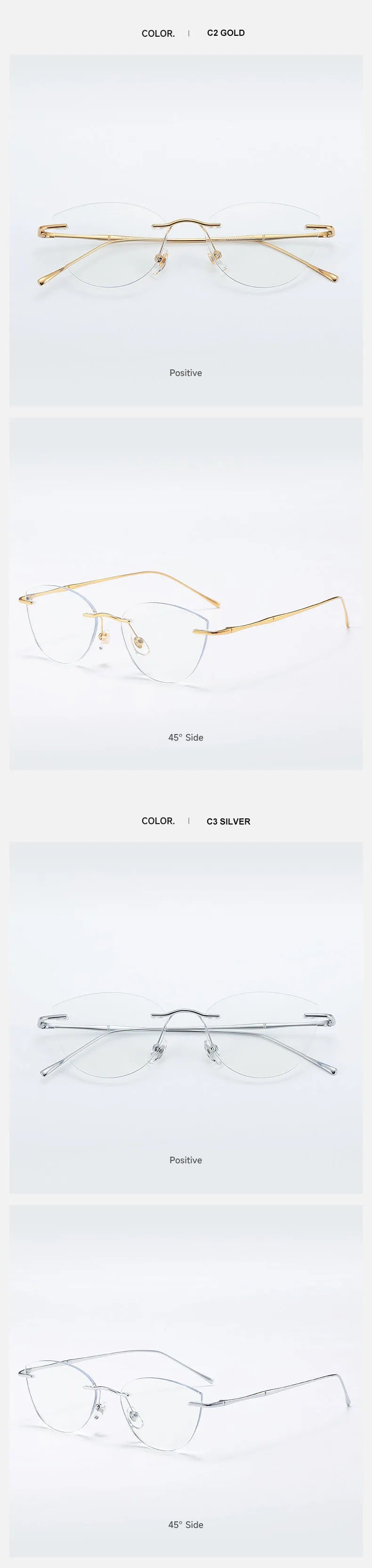O-Q CLUB Rimless Presbyopic Glasses Woman Optical Titanium Women's Eyeglasses for Reading Glass for Man Eye-glasses -1 Eyewear