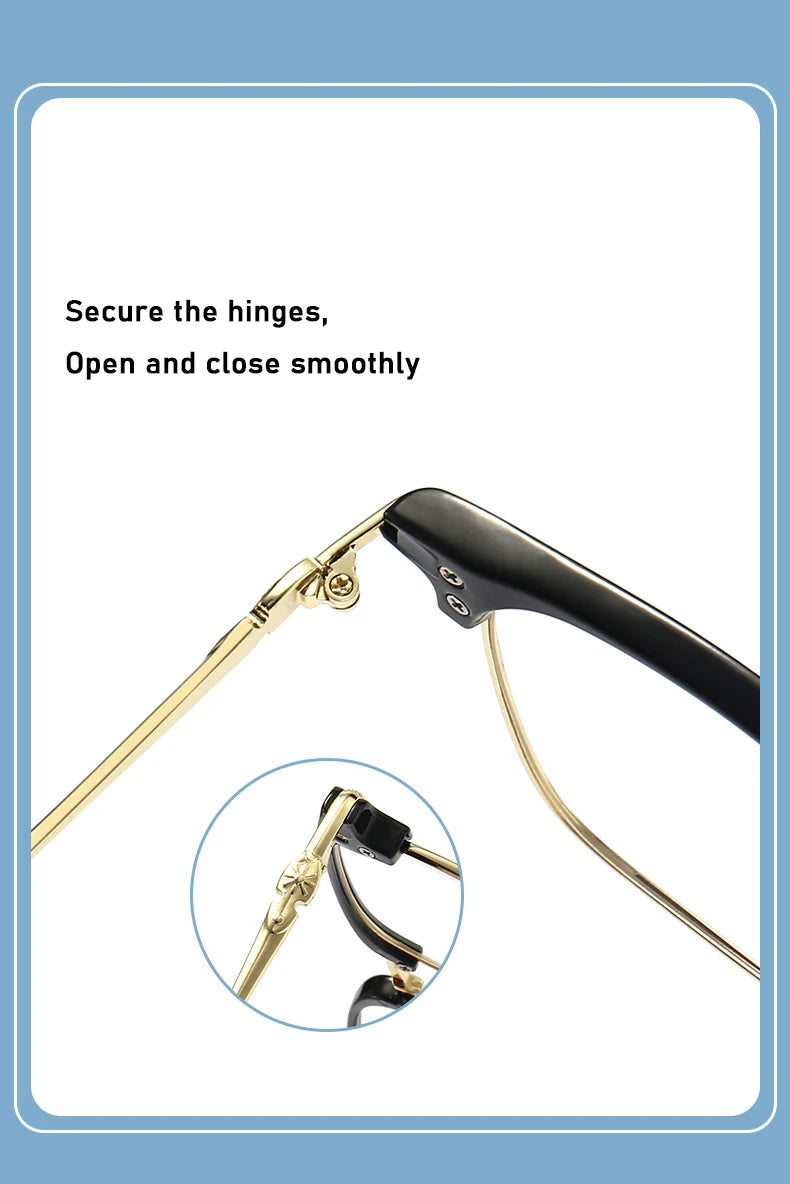 XJiea Anti-blue Light Glasses For Men Fashion Semi Rimless Metal Women Photochromic Eyewear Trendy Office Outdoor Accessory