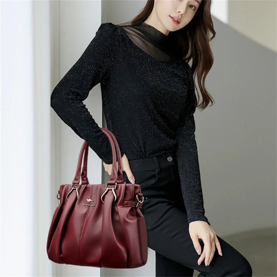 Genuine Casual Tote Bag Luxury Handbags For Women Designer Purses and Handbag High Quality Soft Leather Commuting Hand Bags