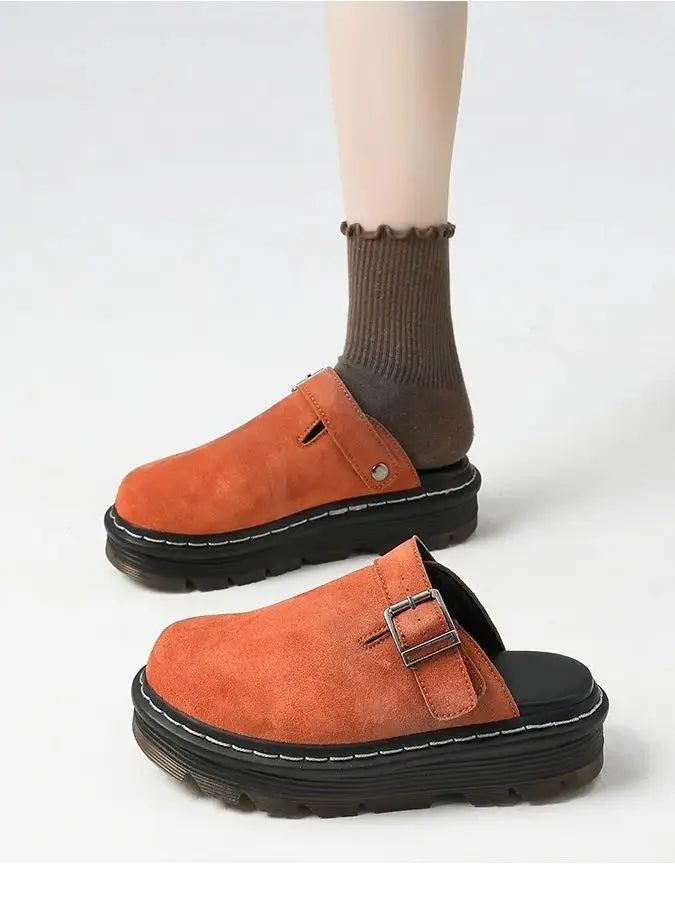 Women's Platform Mules Cork Insole Unisex Clogs Slippers Water Corrugated Sole Non-slip Men's Sandals With Arch Support