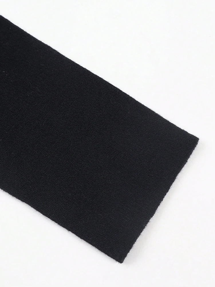 Autumn/Winter Fashion Slim-Fit Sweater Women's High-Neck Straight-Shoulder Long-Sleeve Slim-Fit Striped Knit Pullover