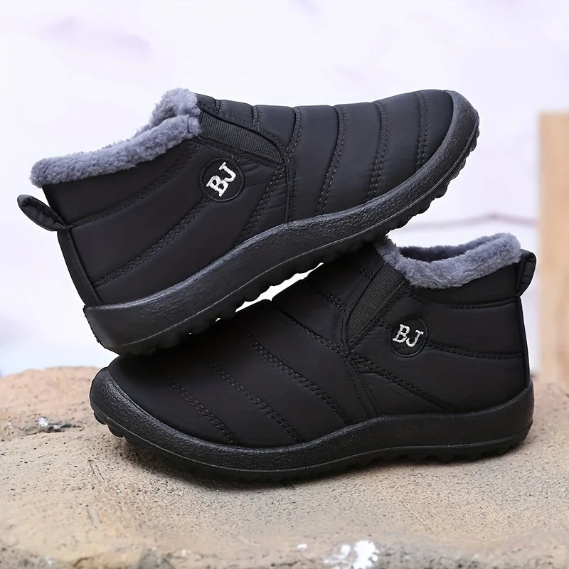 Warm Snow Boots for Women Men Slip Resistant Thick Sole Arctic Insulation Round Toe Outdoor Shoes PU Sole