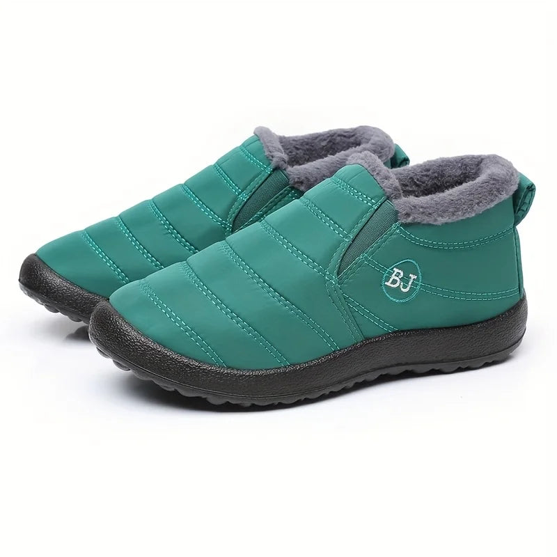 Warm Snow Boots for Women Men Slip Resistant Thick Sole Arctic Insulation Round Toe Outdoor Shoes PU Sole