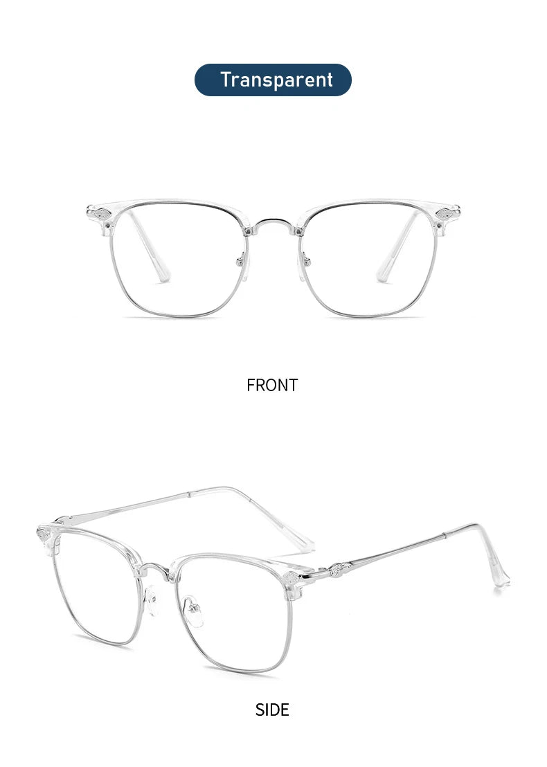 XJiea Anti-blue Light Glasses For Men Fashion Semi Rimless Metal Women Photochromic Eyewear Trendy Office Outdoor Accessory