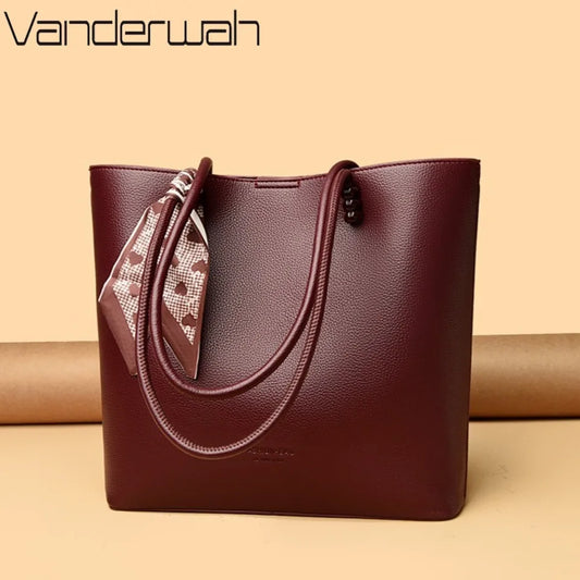 Genuine Brand Luxury Purses and Handbags Women Bags Designer Soft Leather Shoulder Top-handle Commute Bag Female Sac A Main Tote