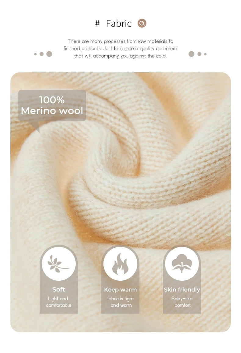 Women 100% Merino Wool Sweater For Autumn Winter  First Line Seamless Half-high Collar Pullover Basic Top OL Solid Soft Cashmere