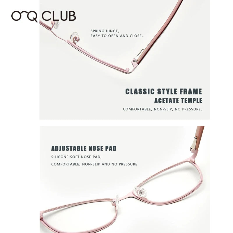 O-Q CLUB Woman Cat Eye Eyeglass Glasses Women Eyeglasses Frames for Glases Women's Sunglasses Glass Shades Female Lenses to Read