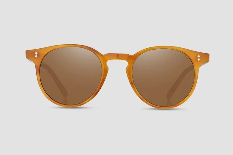 O'Malley High Quality Vintage Sunglasses for Women Polarized Glasses Round Fashion Yellow Sunglasses OV5183 Woman Sun Glasses