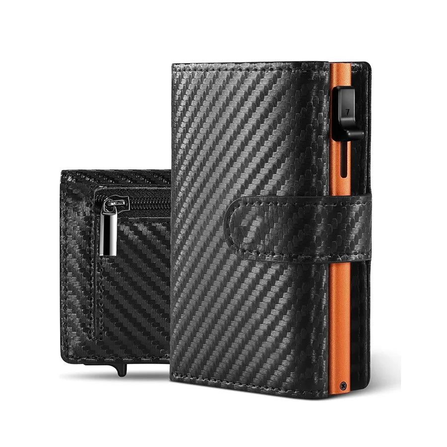 Pop Up Wallet with Coin Compartment RFID Protection Credit Card Holder Wallet for men