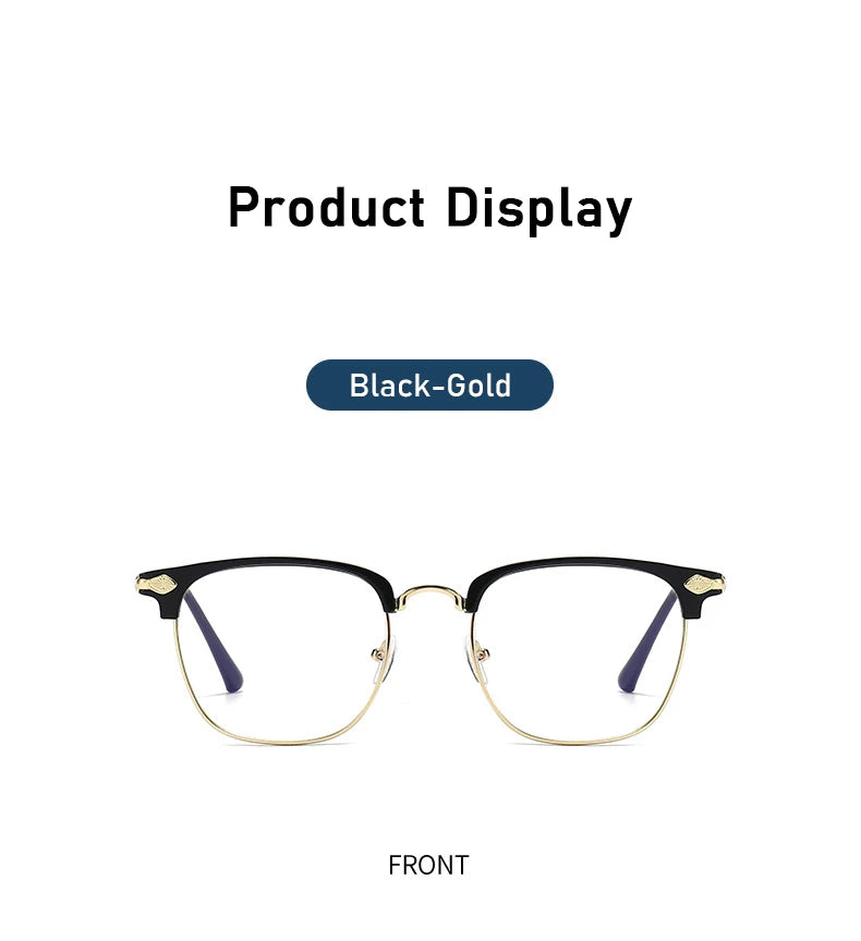 XJiea Anti-blue Light Glasses For Men Fashion Semi Rimless Metal Women Photochromic Eyewear Trendy Office Outdoor Accessory