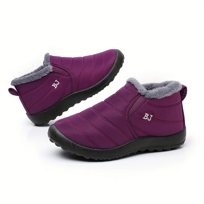 Warm Snow Boots for Women Men Slip Resistant Thick Sole Arctic Insulation Round Toe Outdoor Shoes PU Sole