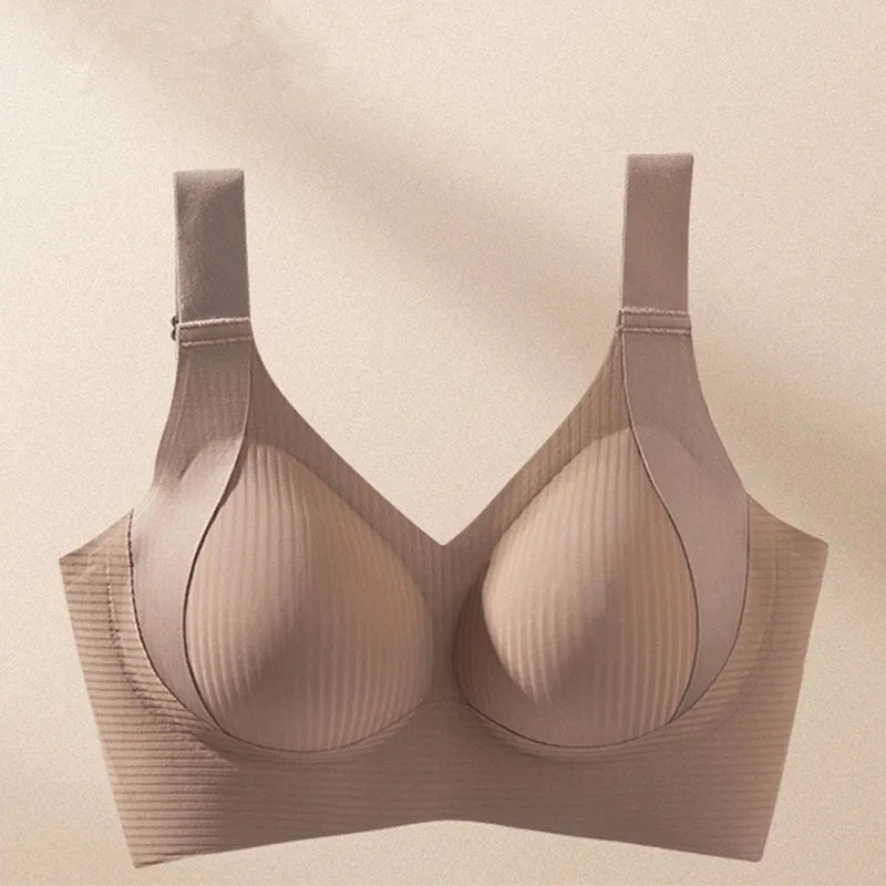 Large Size High-quality Traceless Women's Underwear Without Steel Rings Gathering To Show Small Breathable Sports Women's Bra