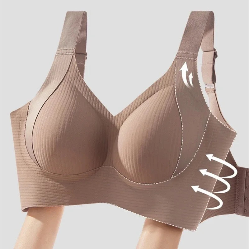 Large Size High-quality Traceless Women's Underwear Without Steel Rings Gathering To Show Small Breathable Sports Women's Bra