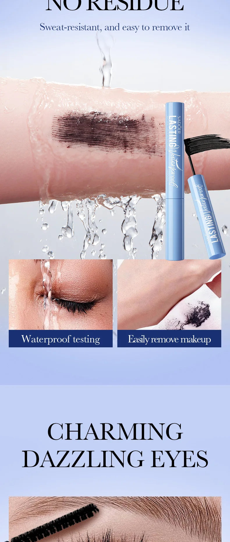 5D Waterproof Mascara Lengthening Eyelashes Women's Make-up Waterproof Mascara Black Silk Fibre Mascara Korean Cosmetics New