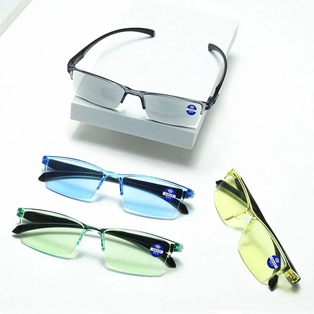 New Anti Blue Ray Reading Glasses Smart Automatic Zoom Reading Glasses Autofocus Power +1.0(100) ~ +7.0(700) Half-Rim Unisex