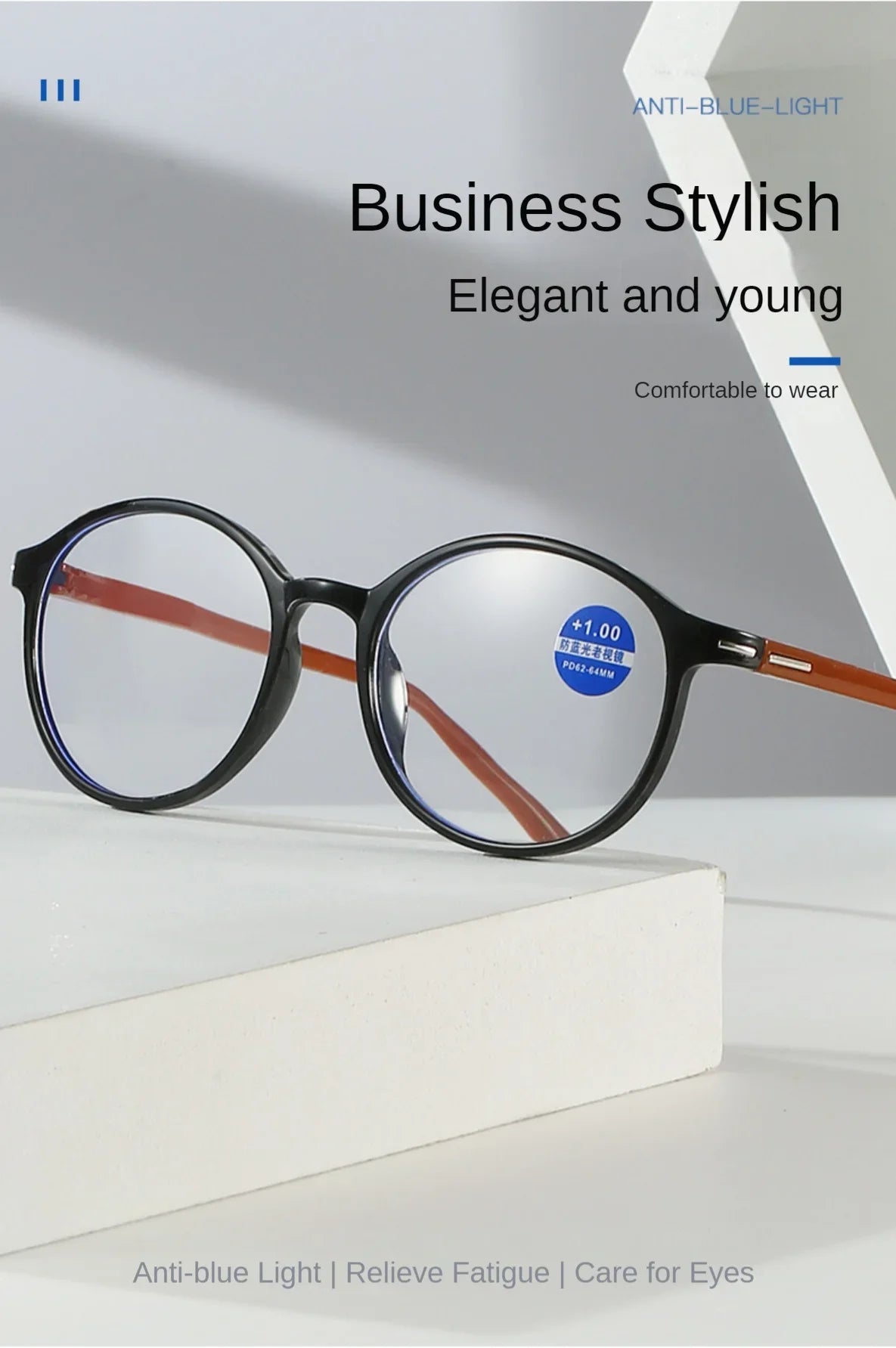 Unisex Comfortable Eyewear Ultra Lightweight Anti Blue Light Blocking HD Reading Glasses for Man and Woman Presbyopia Eyeglasses