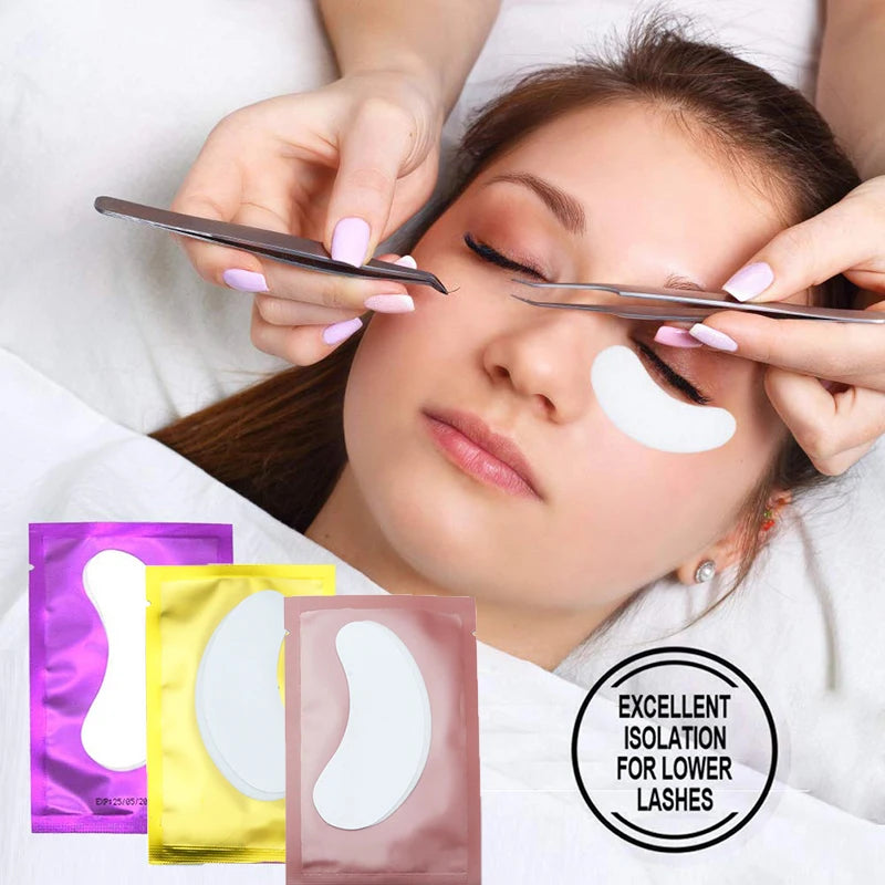 25/50/100Pairs Eye Patches Under Eyelash Pads for Building Gel Paper Patches Lint Free Stickers for False Eyelashes LAUKISS