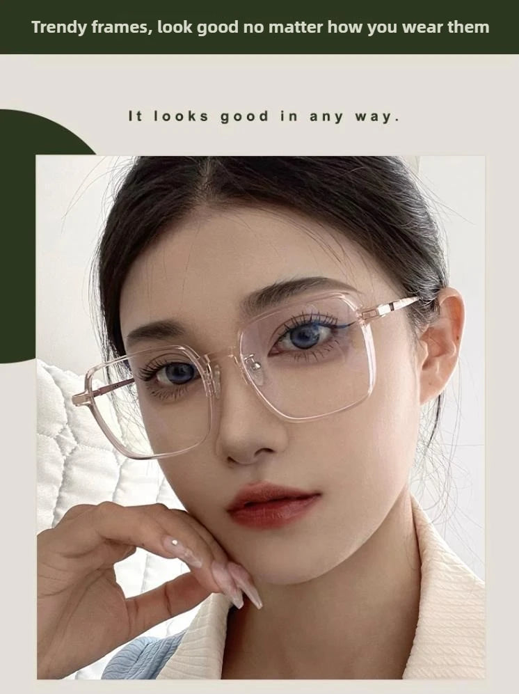 Photochromic Anti Blue Light Blocking Reading Glasses Stylish Large Frames for Man and Woman Presbyopia Eyewea Plano Eyeglasses