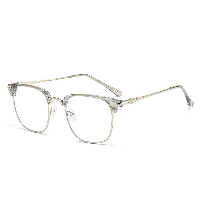 XJiea Anti-blue Light Glasses For Men Fashion Semi Rimless Metal Women Photochromic Eyewear Trendy Office Outdoor Accessory