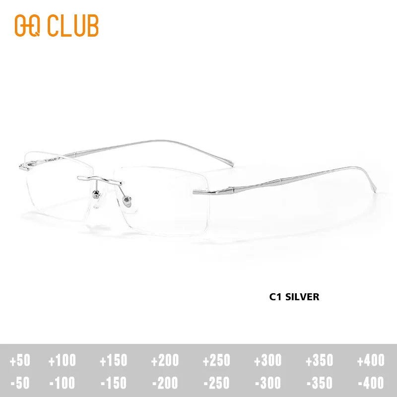 O-Q CLUB Rimless Presbyopic Glasses Woman Optical Titanium Women's Eyeglasses for Reading Glass for Man Eye-glasses -1 Eyewear