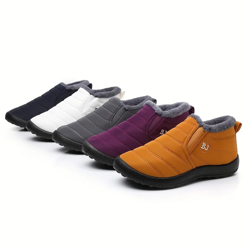Warm Snow Boots for Women Men Slip Resistant Thick Sole Arctic Insulation Round Toe Outdoor Shoes PU Sole