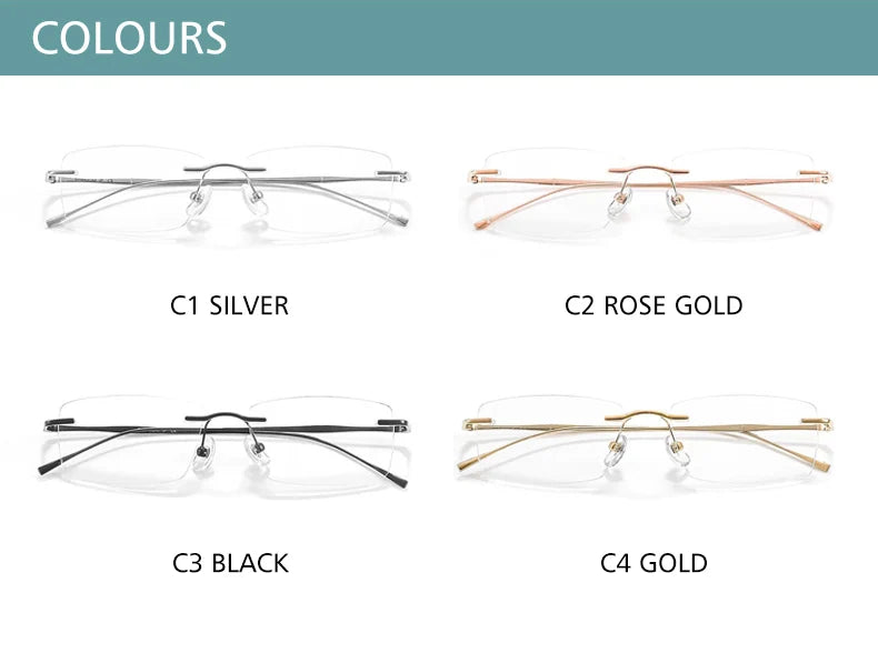 O-Q CLUB Rimless Presbyopic Glasses Woman Optical Titanium Women's Eyeglasses for Reading Glass for Man Eye-glasses -1 Eyewear