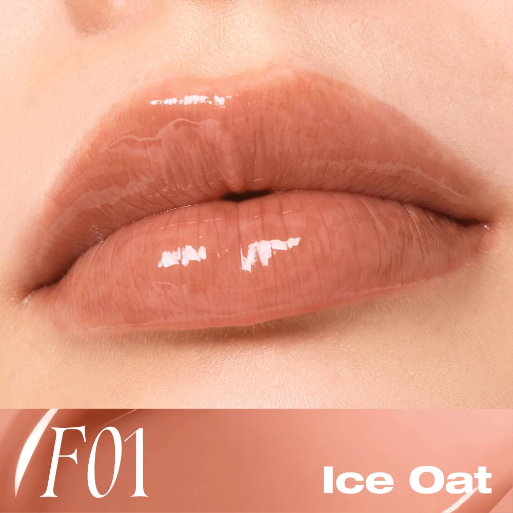O.TWO.O Lipstick Glossy Lip Tint Mirror Ice-film 24h Moisturize Nourish Smooth Long-Lasting Wear Gloss Lip Glaze Lipstick Makeup