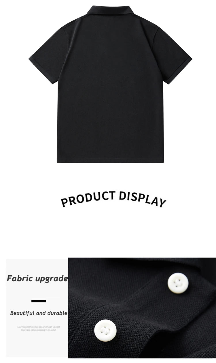 Men Plus Size Polo Shirt Oversized 6XL 7XL Summer Short Sleeve T Shirts Black Loose Male Shirt Men Clothing Ropa Para Hombre