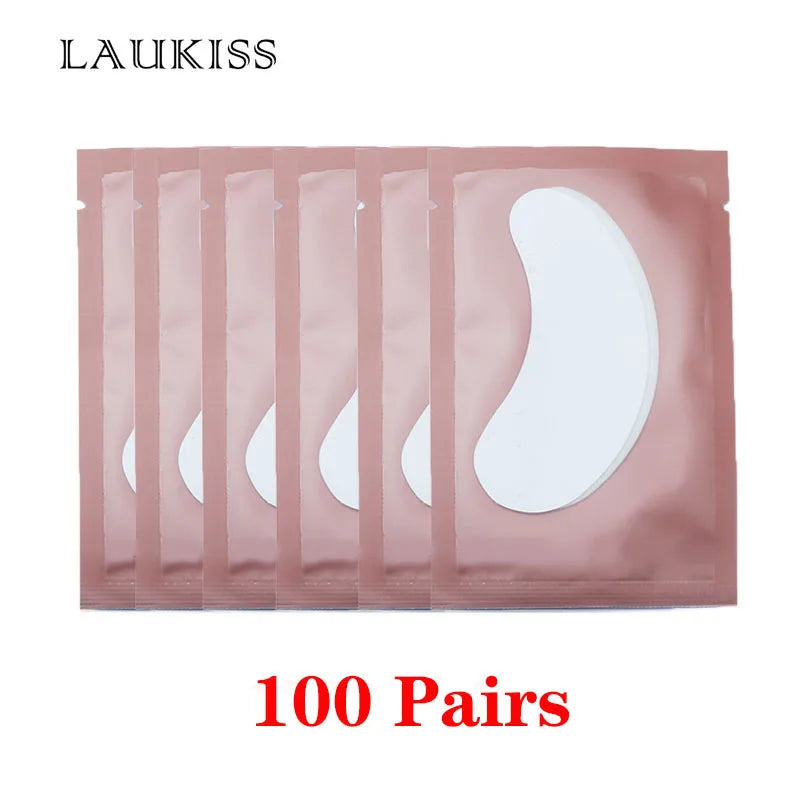 25/50/100Pairs Eye Patches Under Eyelash Pads for Building Gel Paper Patches Lint Free Stickers for False Eyelashes LAUKISS