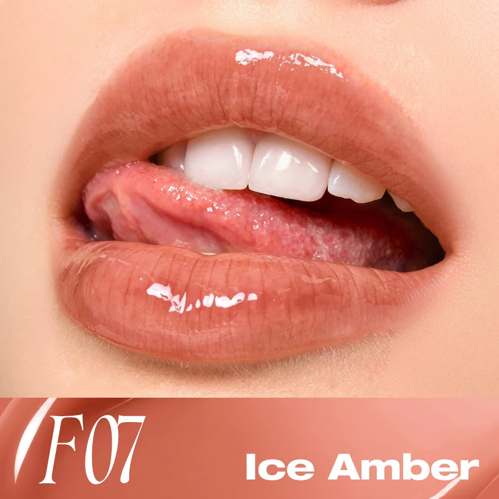 O.TWO.O Lipstick Glossy Lip Tint Mirror Ice-film 24h Moisturize Nourish Smooth Long-Lasting Wear Gloss Lip Glaze Lipstick Makeup