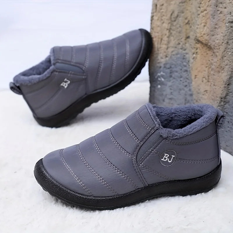 Warm Snow Boots for Women Men Slip Resistant Thick Sole Arctic Insulation Round Toe Outdoor Shoes PU Sole